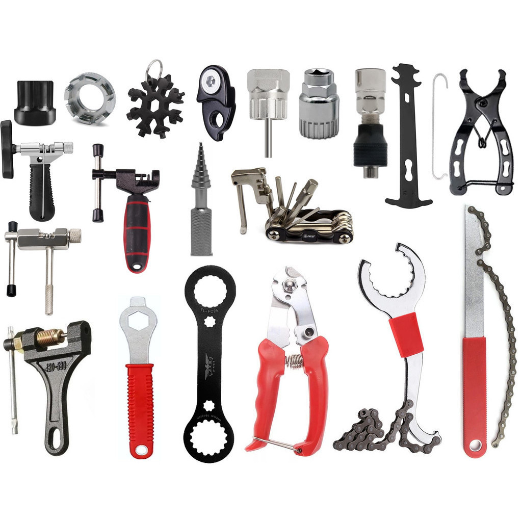 Kit 20 Chaves Extrator Pino Corrente Rolamento Movimento Central Catraca K7 Alicate Ferramentas Bike