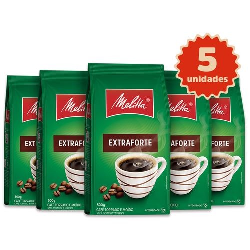 Kit 5 Cafés Melitta® Extra Forte Pouch 500g em Oferta na Shopee