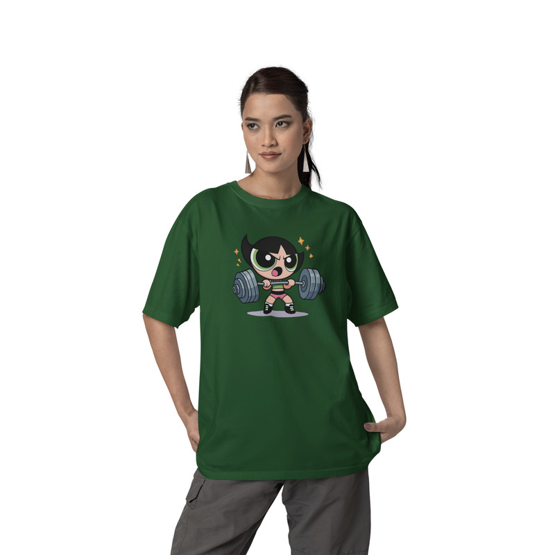 Camiseta Longa Oversized Superpoderosas Docinho Feminina - Treine com Estilo