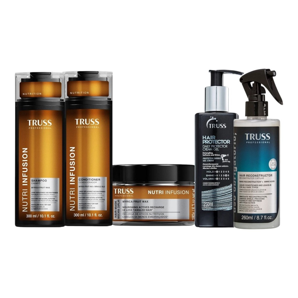 Kit Truss Nutri Infusion - Sham. e Cond. 300ml + Máscara 180g + Uso Obr. Reconst. Capilar 260ml + Hair Protector 250ml