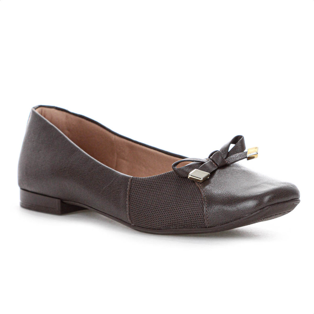 Sapatilha Usaflex Couro Lisa Marrom - Feminino em Oferta na Shopee