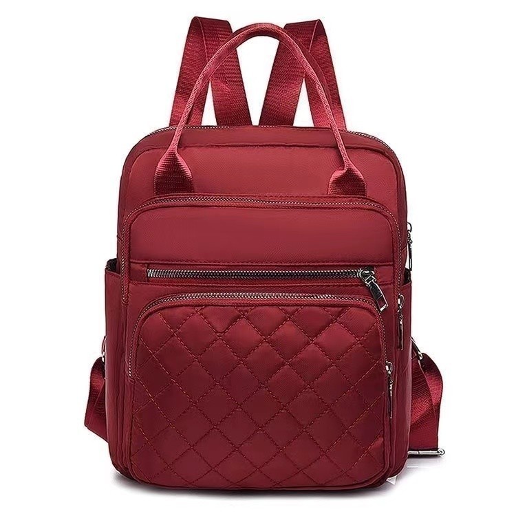Mochila Feminina para Viagem Casual à Prova d'Água em Oxford, Se Torna Bolsa de Mão