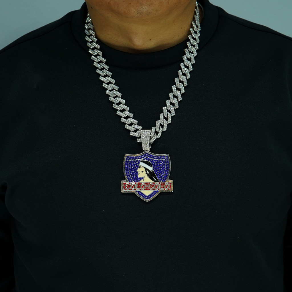 Hip Hop colorido diamante óleo gotejamento cabeça COLO COLO liga pingente masculino diamante cubana corrente jóias