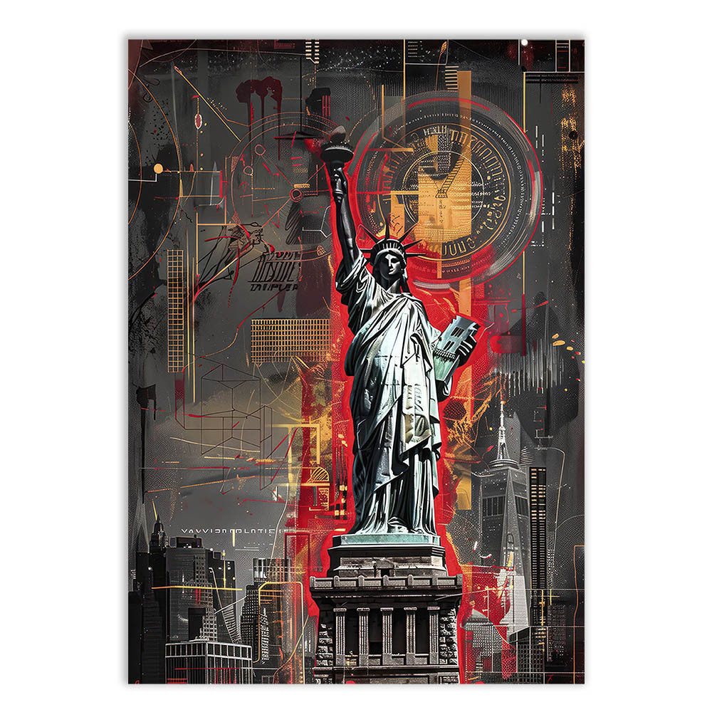 Placa Decorativa Grafite Estatua Da Liberdade Arte De Rua Banksy Decoração Poster Quarto Sala