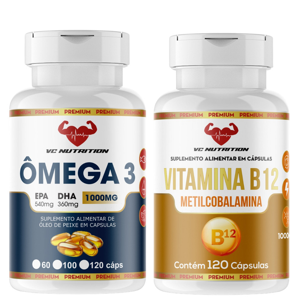 B12 METILCOBALAMINA 1000MG + ÔMEGA 3 EPA 540 / DHA 360MG 1000MG