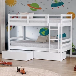 Beliche Solteiro Slim Com 02 Gavetas Madeira Maciça Branco Housin