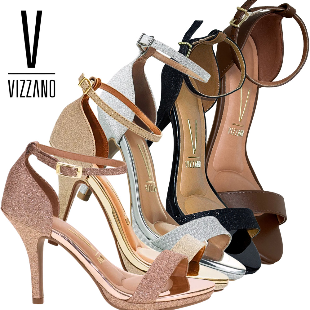 Sandália Salto Alto Fino Feminina Vizzano Original Calcanhar Fechado Elegante Confortável 6210.655 em Oferta na Shopee