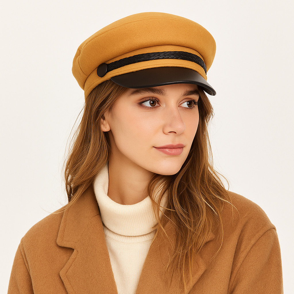 Chapéu Feminino Boina Europa Cap Militar Boné De Feltro
