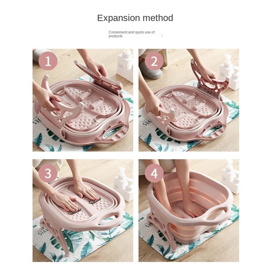 Bacia Para Pés Escalda Pedicure Ofurô Spa para Pés Dobrável — imagem 2 de 2