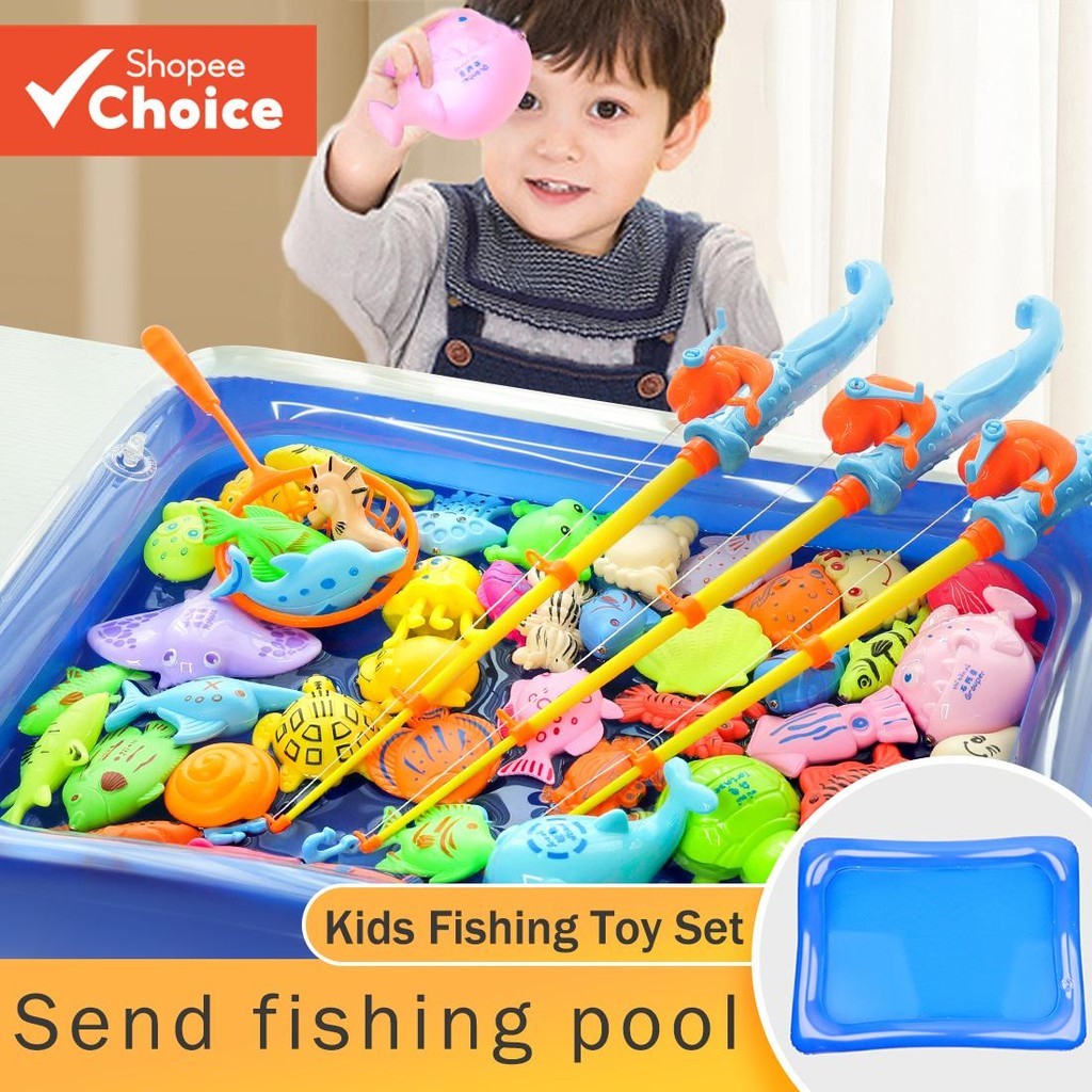 Jogo De Brinquedos De Piscina De Pesca Magnética Para Crianças Com Vara , Jogos Brinquedo De Banho De Peixes , Banheira