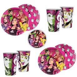 KIT FESTA EMILLY VICK 8 PRATOS + 8 COPOS DESCARTÁVEL 180 ML PAPEL - REGINA (CHOCO)