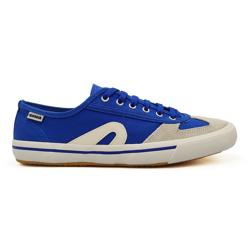 Tenis Rainha Casual Masculino Lona Azul Branco VL2500 Volei Fustsal