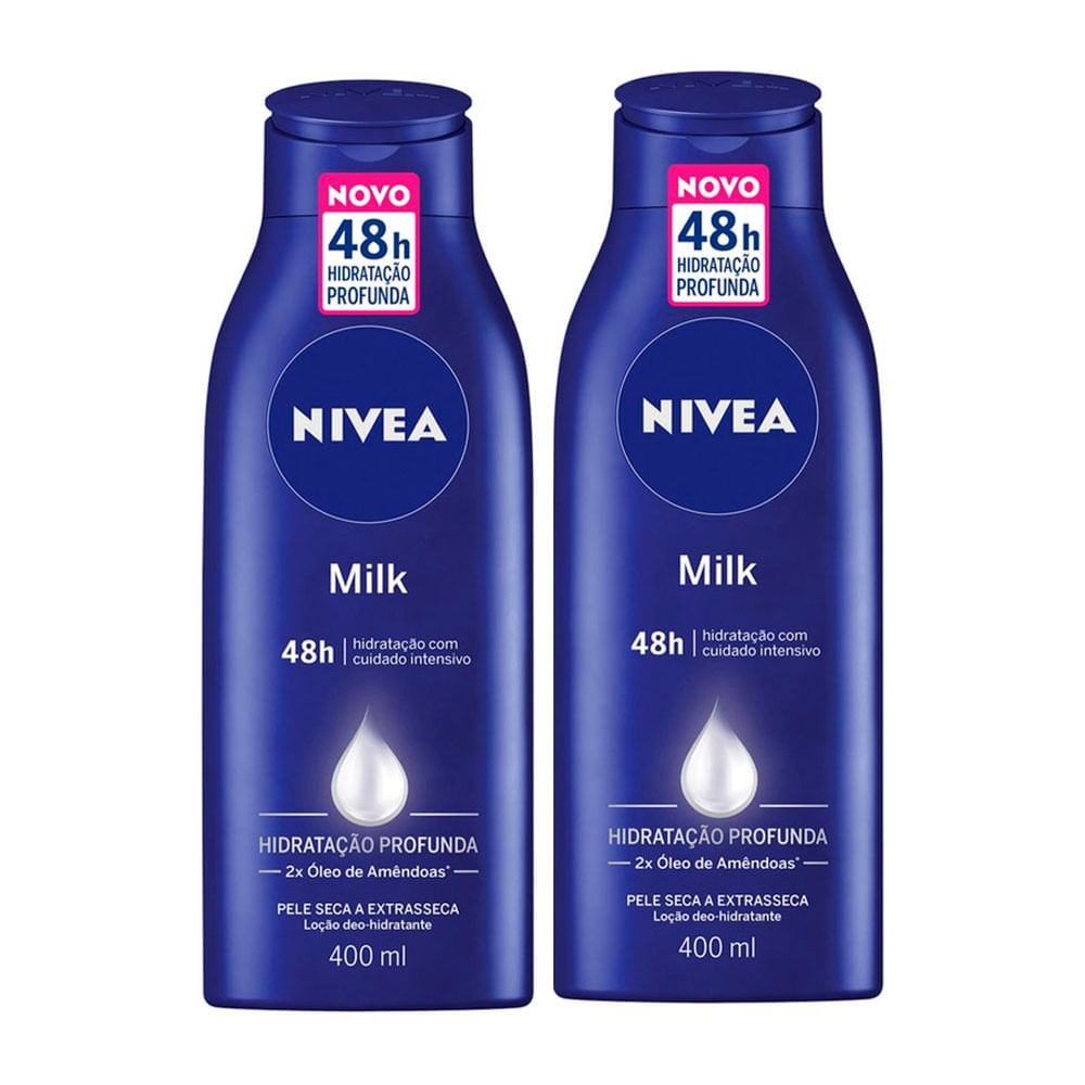 Kit 2 Loção Hidratante Nivea Milk Pele Seca a Extrasseca 400ml - Beauty
