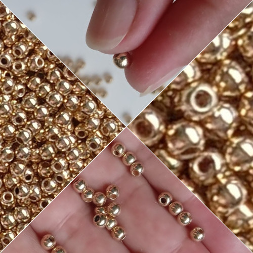 3000 Mil pçs 4MM da linda miçanga dourada p/ bijuterias pulseiras, colar, entremeios e artesanatos