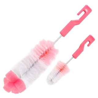 Kit de Escovas para Mamadeira e Bicos Esponja - Rosa em Oferta na Shopee