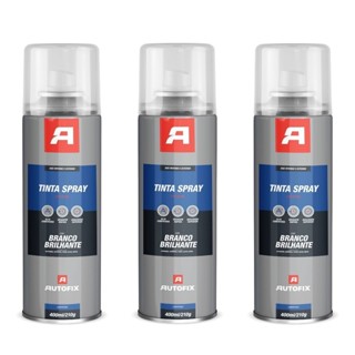 Kit 3 Tinta Spray de pintura Uso Geral 400ml - Autofix 400ml / 210g - Branco Brilhante em Oferta na Shopee