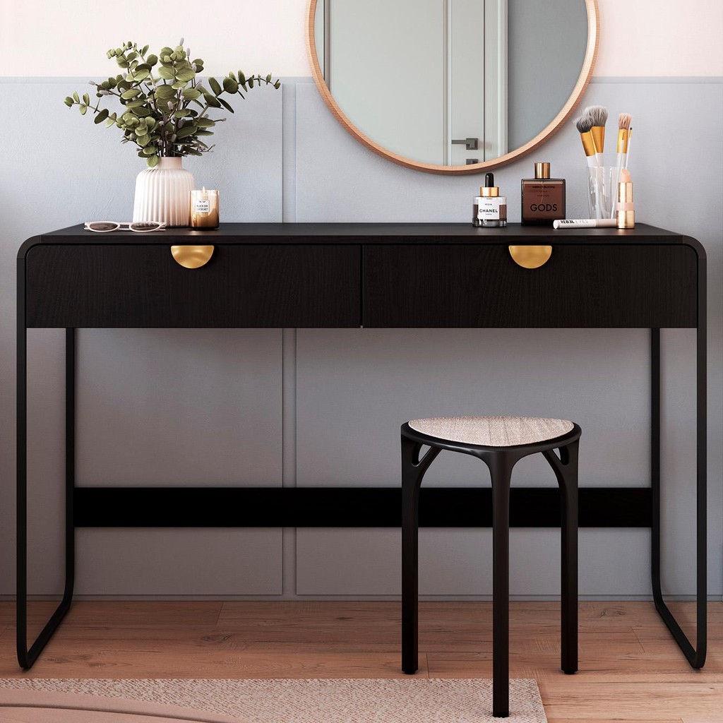 Escrivaninha Mesa com 2 Gavetas 125cm Mario Nero/Preto A10 - Mpozenato