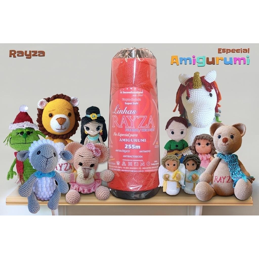 Linha RAYZA Amigurumi - Ideal para Crochê e Amigurumi - Tex 288 - Cor 056 Vermelho Passion