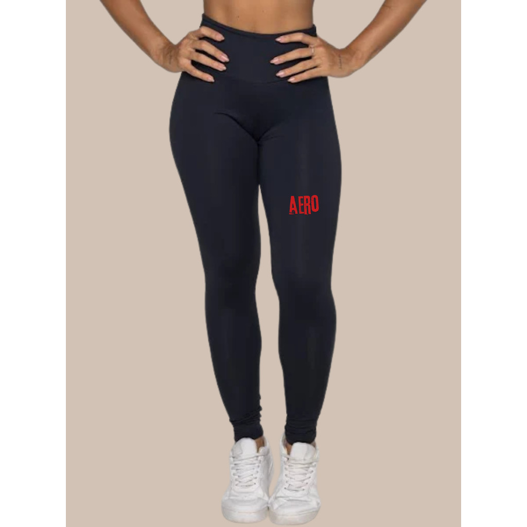 Calça Legging Zero Transparência De Academia com Alta Compressão - Legging Suplex Cintura Alta Aero