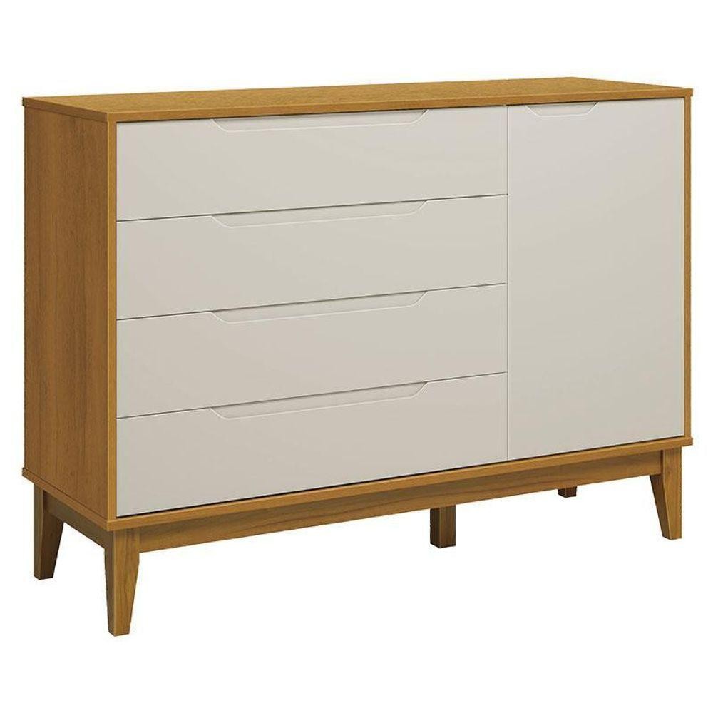 Cômoda Com Porta Classic Elfe Areia Acetinado Savana Amadeirado - Reller em Oferta na Shopee