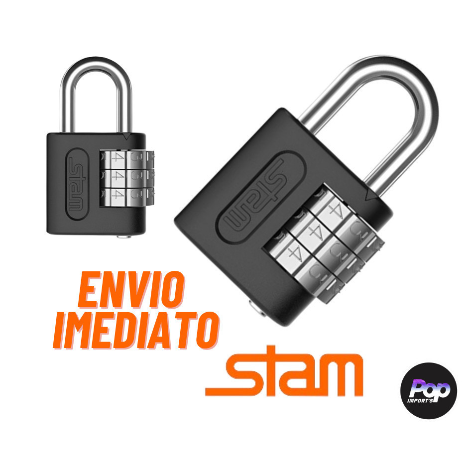 Cadeado STAM ORIGINAL Com Segredo Senha 25mm Em Zamac PRETO FOSCO Melhor Preço em Oferta na Shopee