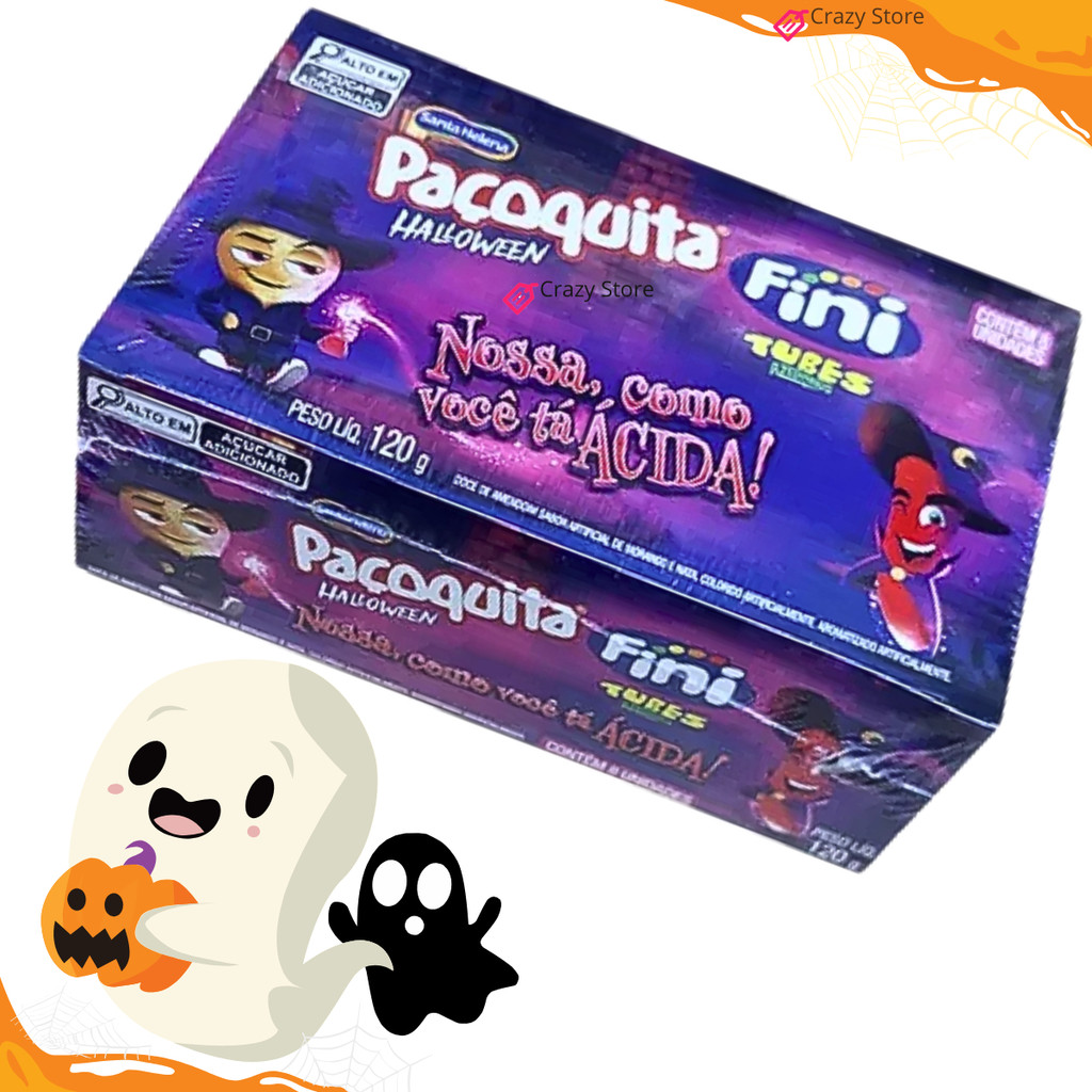Paçoquinha Paçoquita Santa Helena Halloween Fini Tubes Azedinho