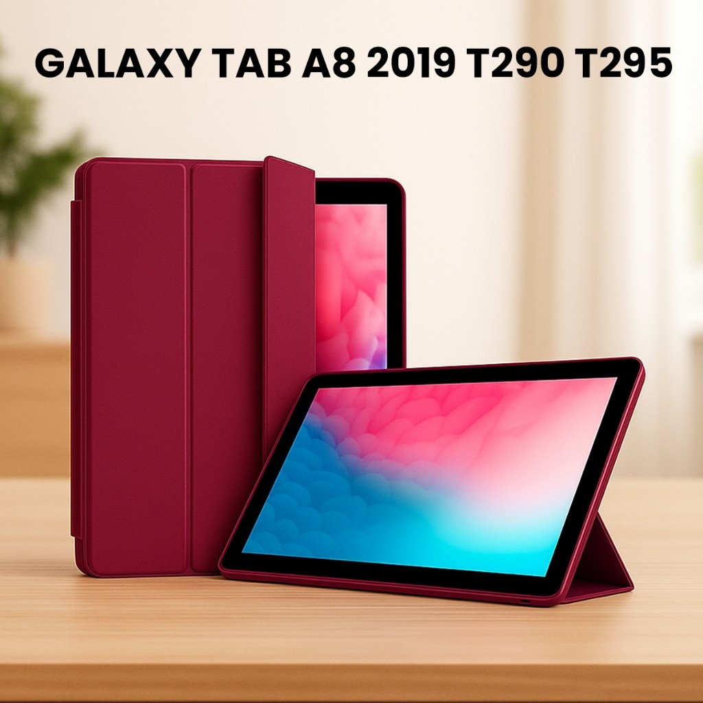 Capa Smart Tablet Samsung Galaxy A8 2019 8 Polegadas Anti Impacto de Couro e Microfibra T290 e T295