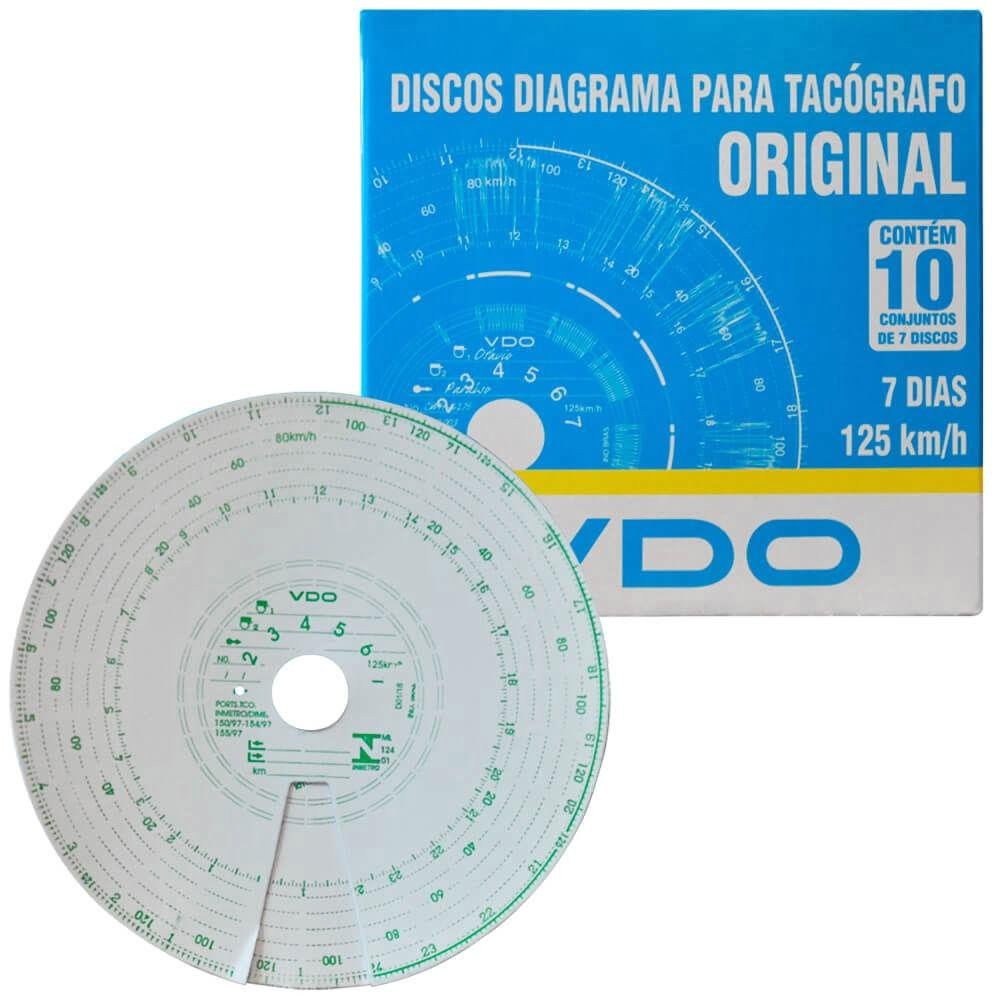 Disco Diagrama Tacógrafo Semanal 125km 7d 70 Unidades VDO em Oferta na Shopee