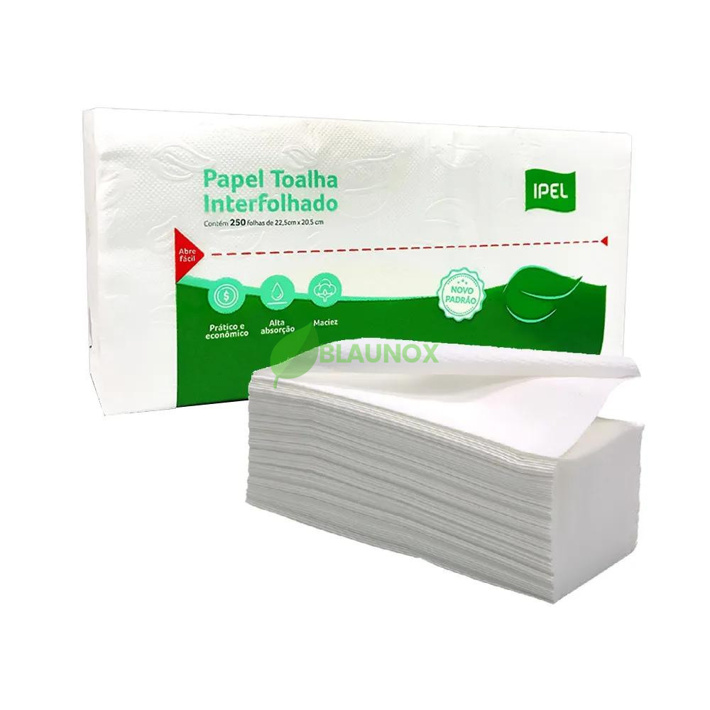 Papel toalha interfolha folha simples  branco c/250 Ipel