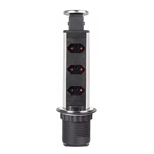 Torre De Tomada Inox Retratil Multiplug Embutir Mesa Granito - Kzi em Oferta na Shopee