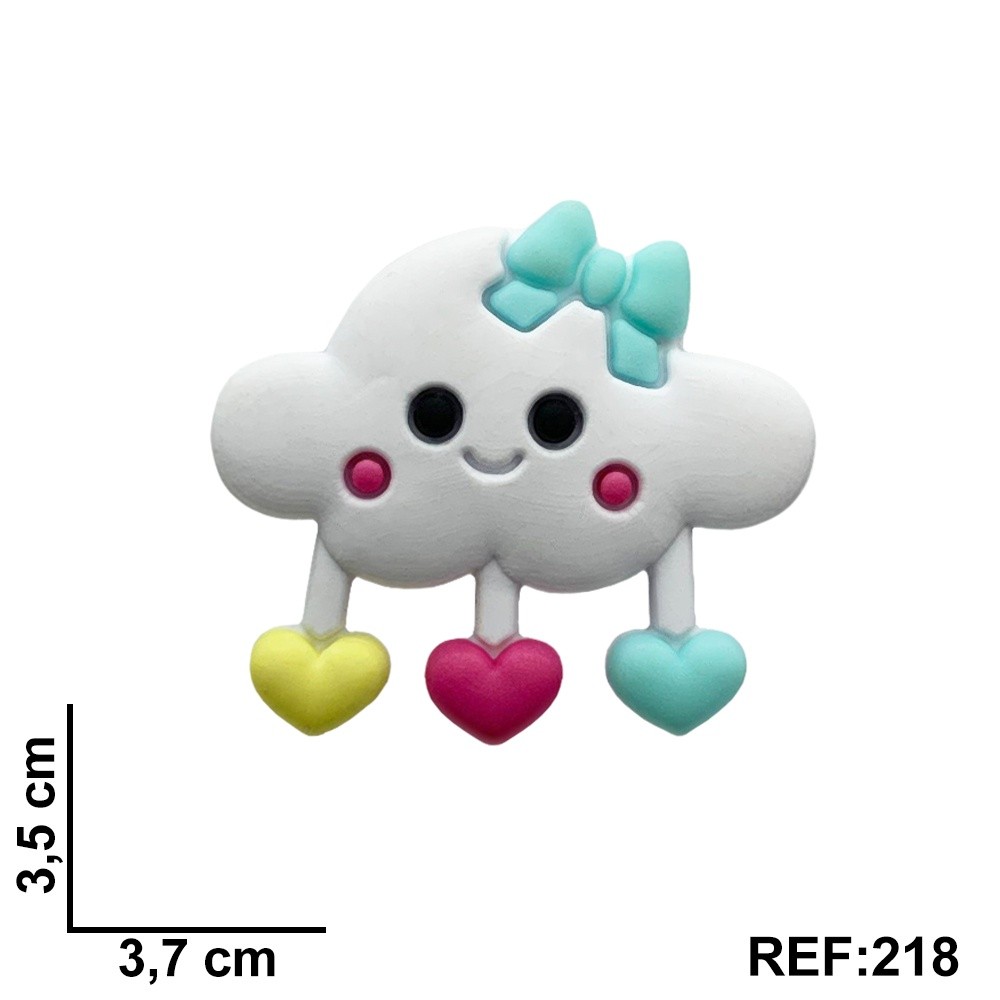 Aplique Emborrachado Kit 10 Unidades Nuvem de Amor com Corações para Laços, Tiaras, Sapatos e Artesanatos REF 218 em Oferta na Shopee