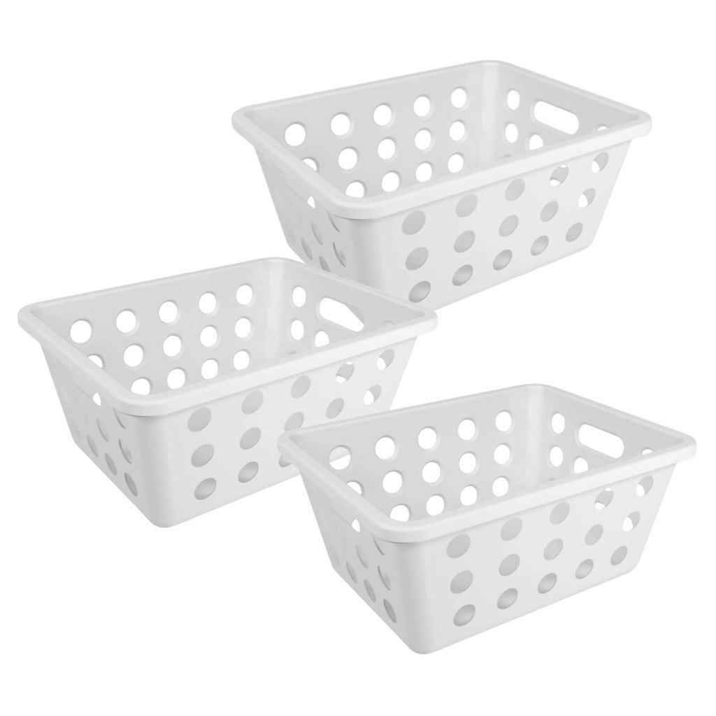 Kit 3 Cestas Organizadoras Pequenas Coza One Brinox 1,5L Polipropileno Natural 18x14x8cm em Oferta na Shopee