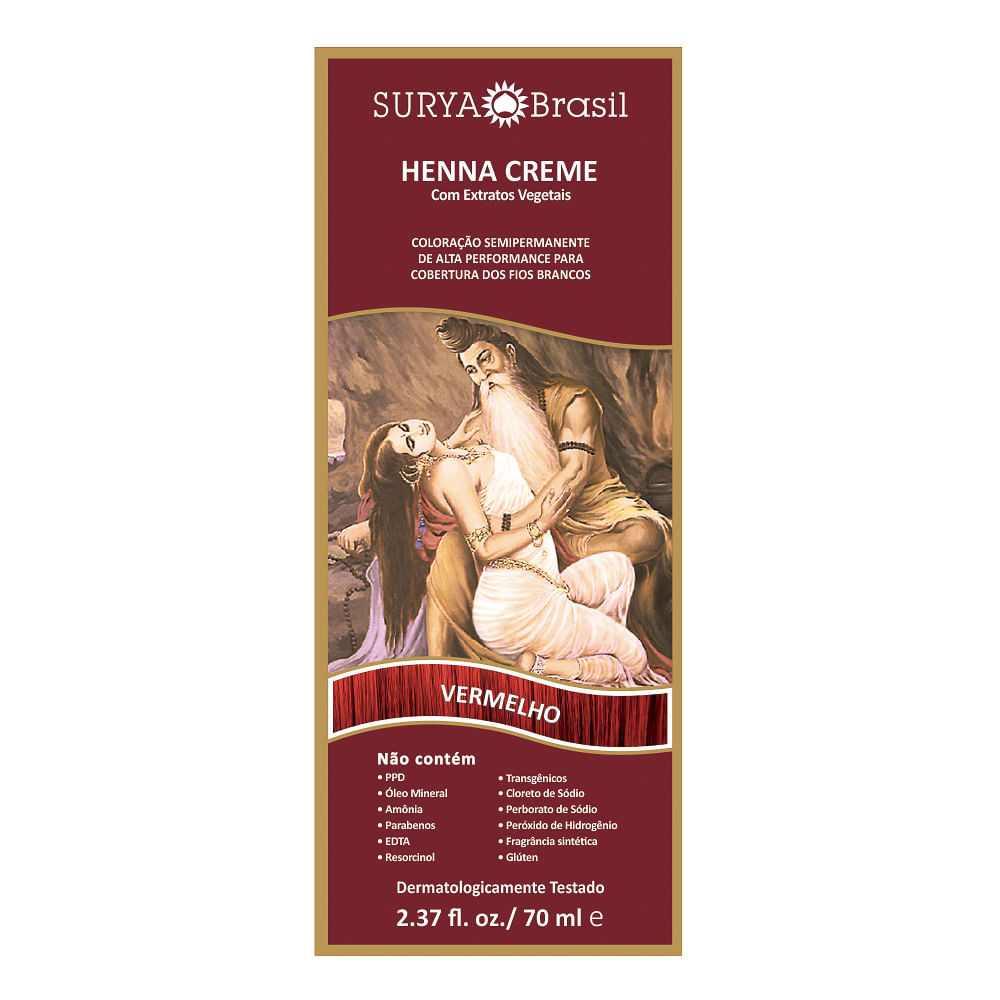 Henna Creme Surya Brasil Vermelho Kit - Beauty