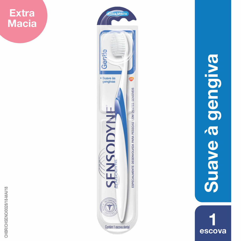 Escova Dental Sensodyne Gentle Extra Macia Cores Sortidas com 1 Unidade - Health