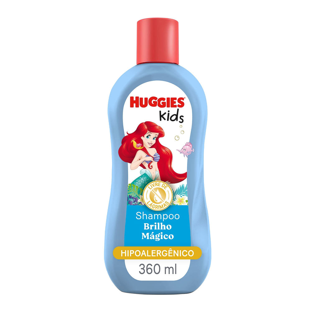 Shampoo Huggies Kids Pequena Sereia Brilho Mágico Cabelos Macios e Desembaraçados 360ml - Mom & Baby