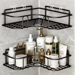Suporte Organizador De Metal Rack De Parede Banheiro Cozinha Prateleiras Porta Shampoo