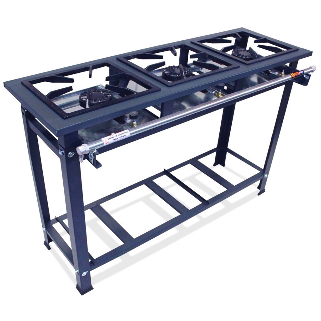 Fogão Industrial 3 Bocas 30x30cm Alta Pressão P5  Metalfour=Oferta em Oferta na Shopee