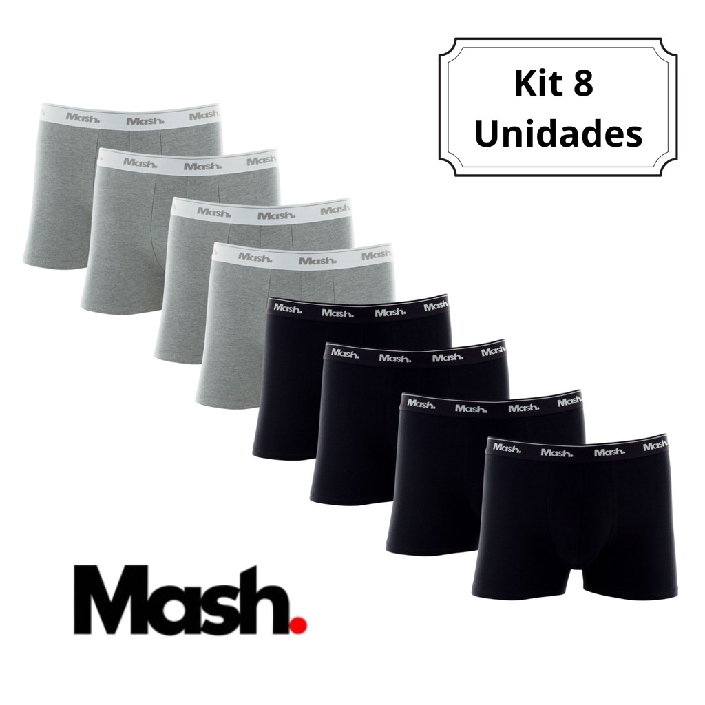 Kit 8 Cuecas Boxer Mash 110.11 Adulto Original Promoção