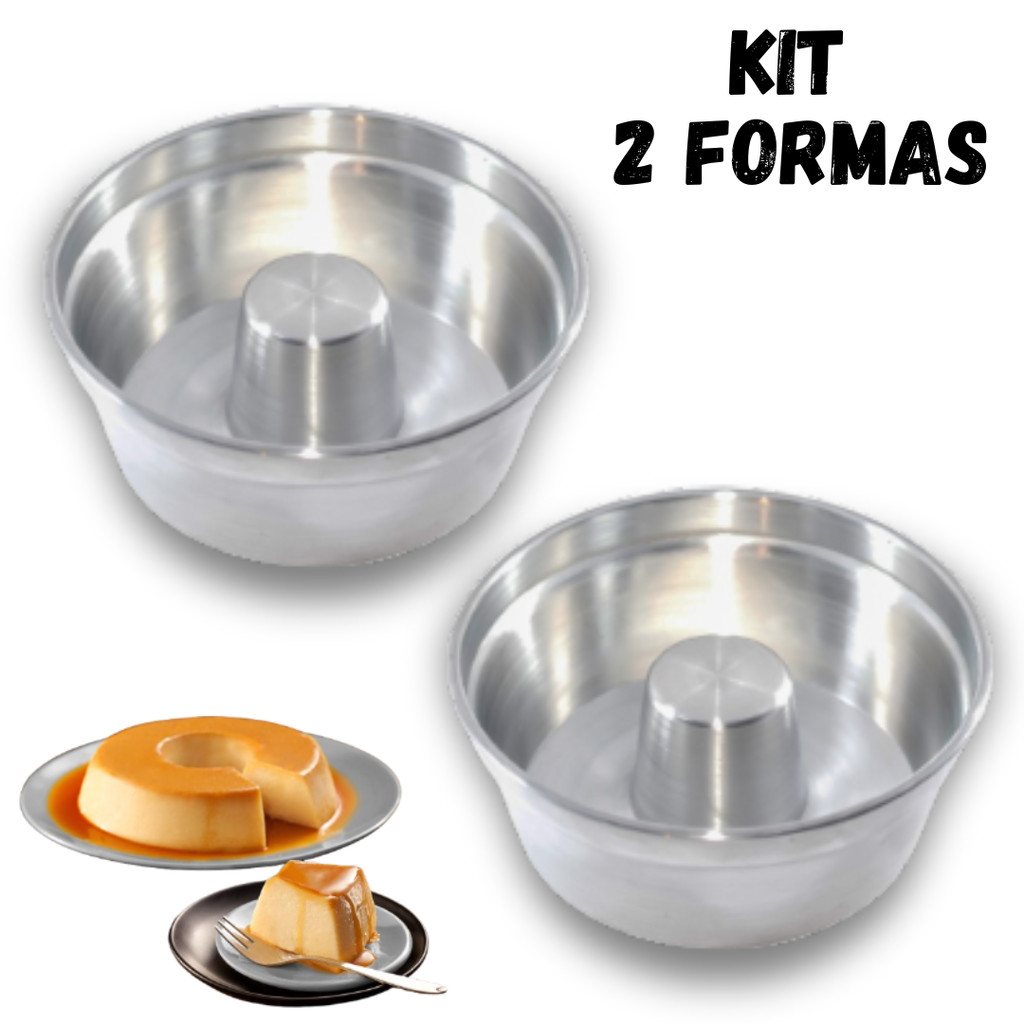 KIT 2 Formas para Bolo com furo 20cm, Torta Suíça Pudim bolo em Oferta na Shopee