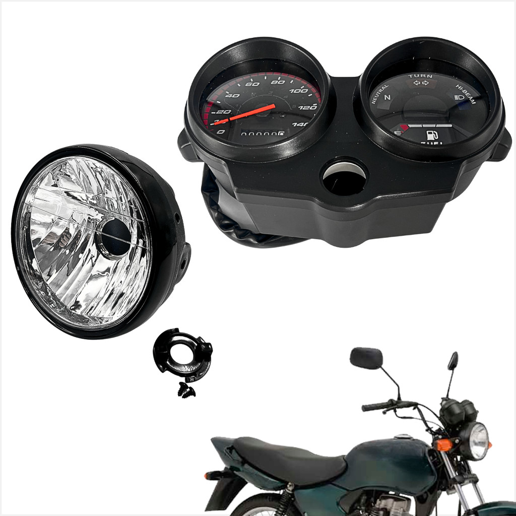Painel + Farol Completo Moto Honda Cg Titan 125 1999 2000 2001 2002 2004 Com Trava e Fiação Completa