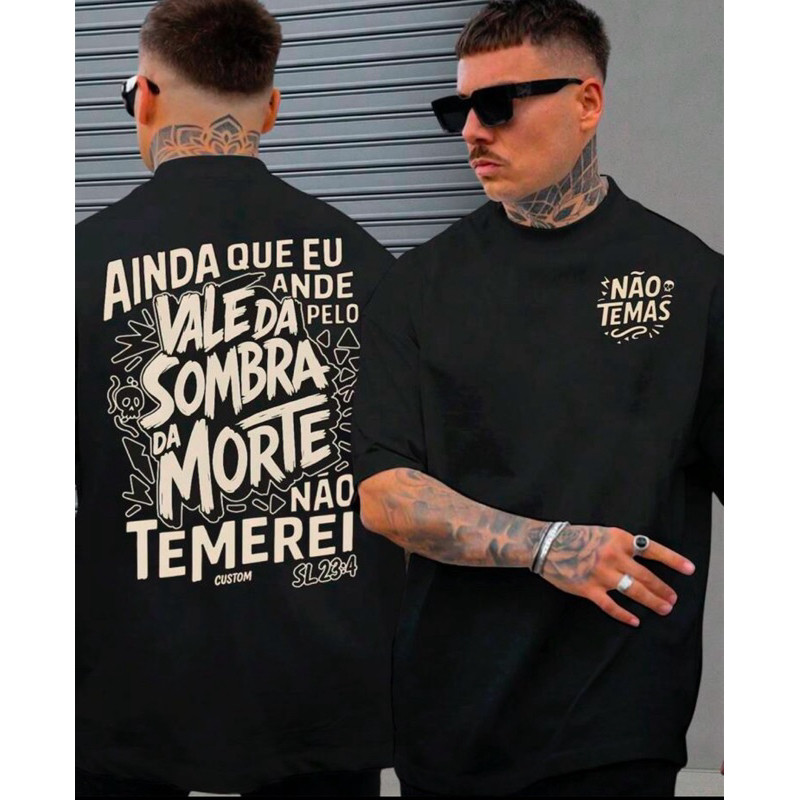 Camiseta Religiosa Ainda Que Eu Ande Pelo Vale Camisa Cristã 100% Algodão Unissex Envio Imediato em Oferta na Shopee