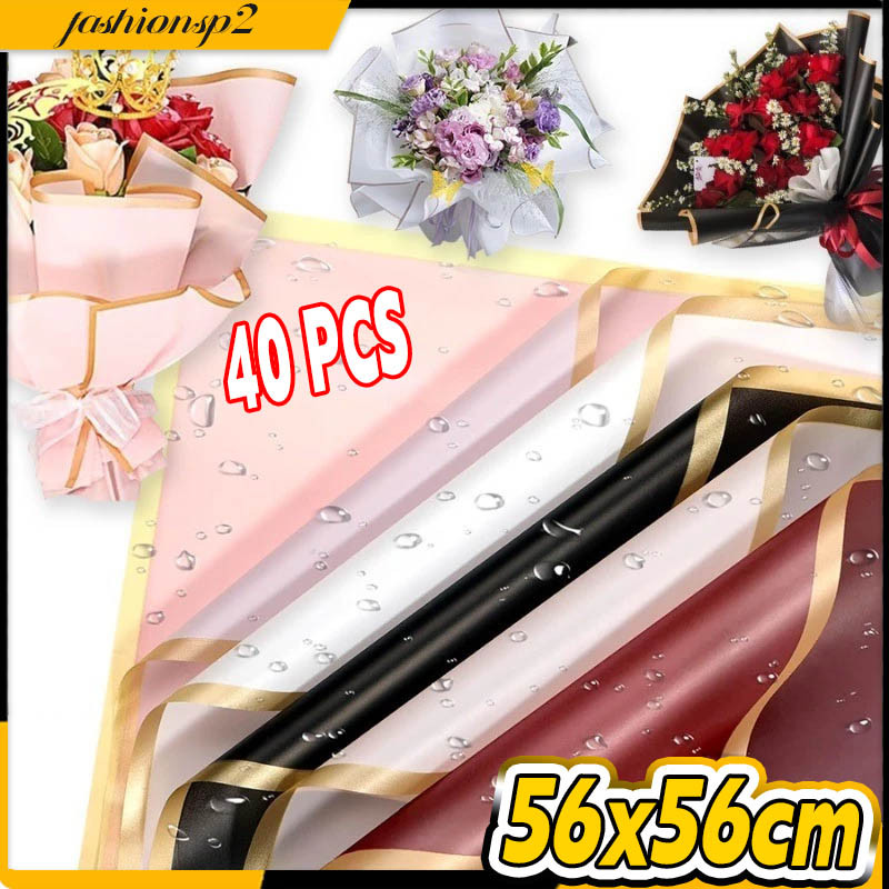 Kit 40  Poli Sujinho Decorado Border Gold Line 49x69cm Kit Cores Oferta
