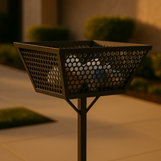 Lixeira Externa De Calçada Rua Embutida Furada Cesto Lixo Grelha Resistente A Chuva Cor Preto em Oferta na Shopee