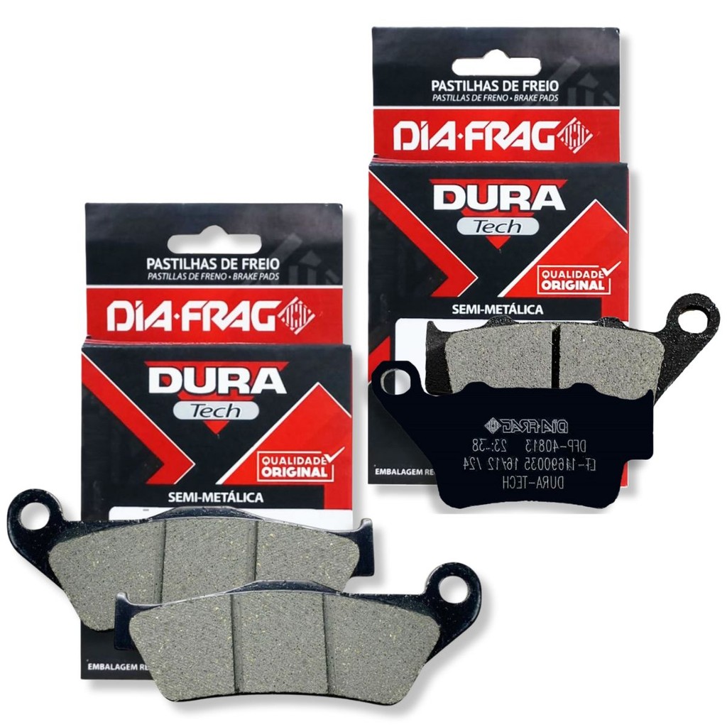Kit Pastilhas de Freio P/ Royal Enfield Hunter 350 / Meteor 350 / Himalayan 411 Diafrag (Semimetálica) em Oferta na Shopee