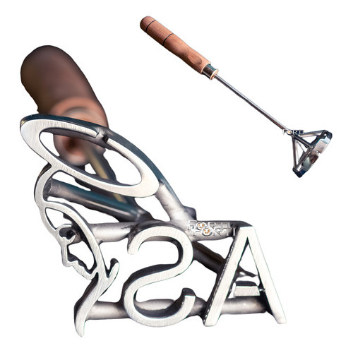 Marcador Ferro De Gado Personaliza - Santa + Iniciais