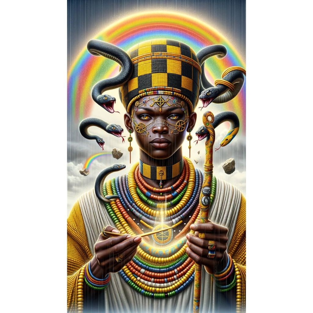 Imagem Quadro Oxumaré - Beleza, Força e Proteção Espiritual | Placa Decorativa MDF 30x21
