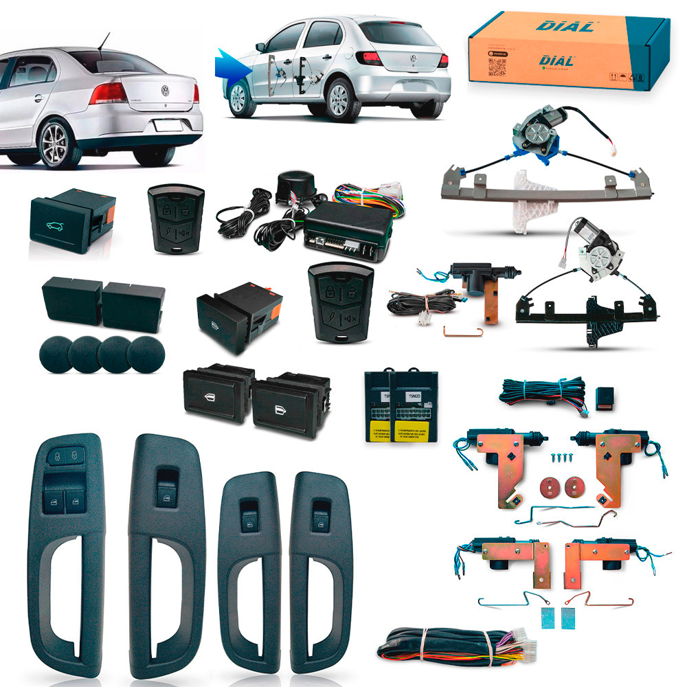 Kit Vidro Elétrico Gol G5 Complet Trava Alarme + Porta-malas