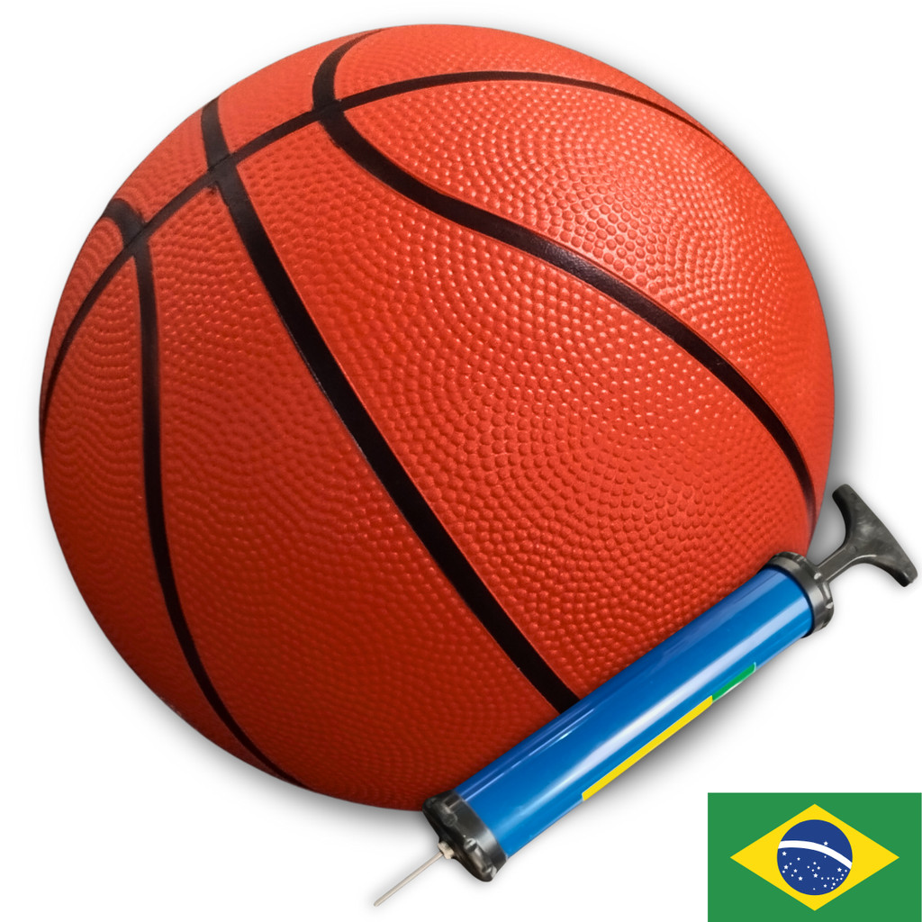 Bola de Basquete N7 Elite Imports com Bomba para Quadra e Treino