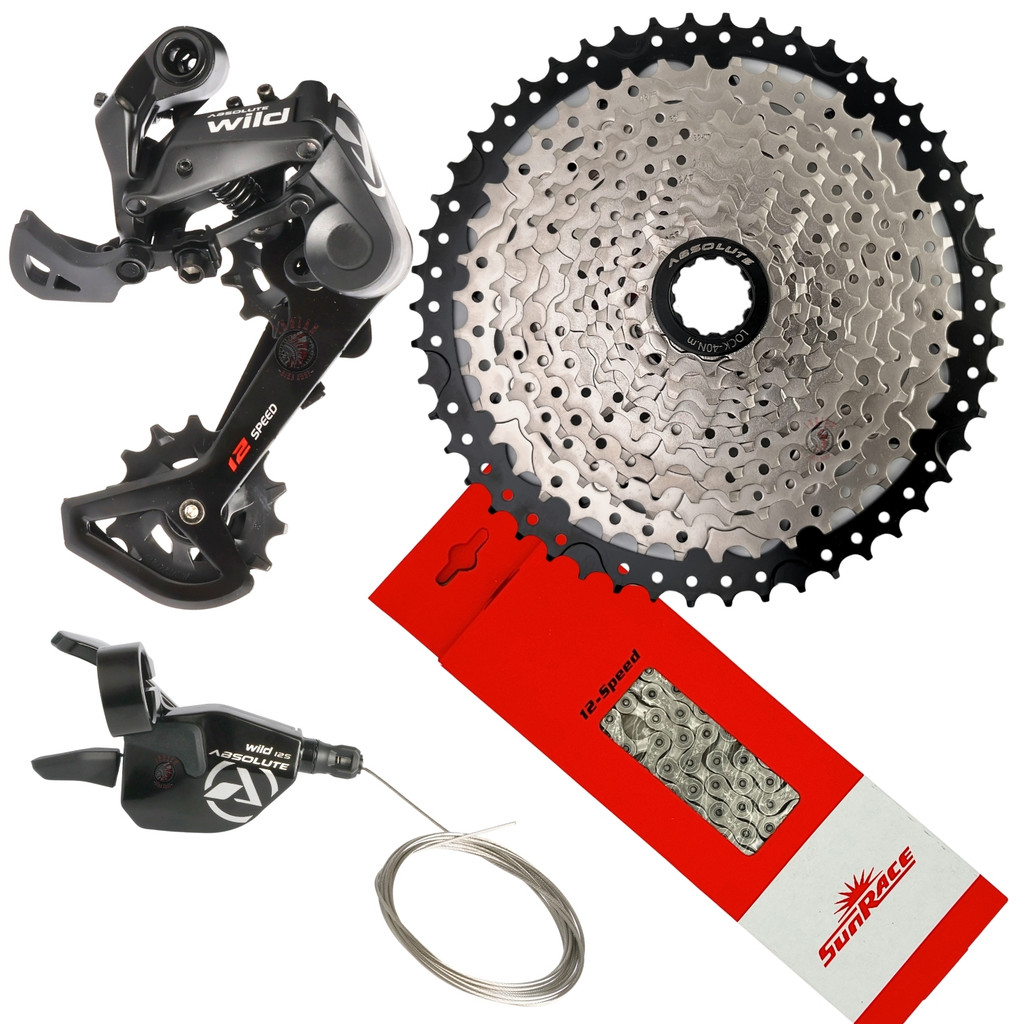 GRUPO RELAÇÃO ABSOLUTE WILD 2 12V - CÂMBIO + ALAVANCA + CASSETE 11/50 + CORRENTE SUNRACE - 1X12V em Oferta na Shopee
