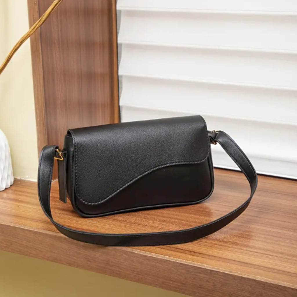 Bolsa Feminina Baguete De Ombro Estilosa Com Detalhe Frontal Tampa Onda Moda Sholder Mistermah